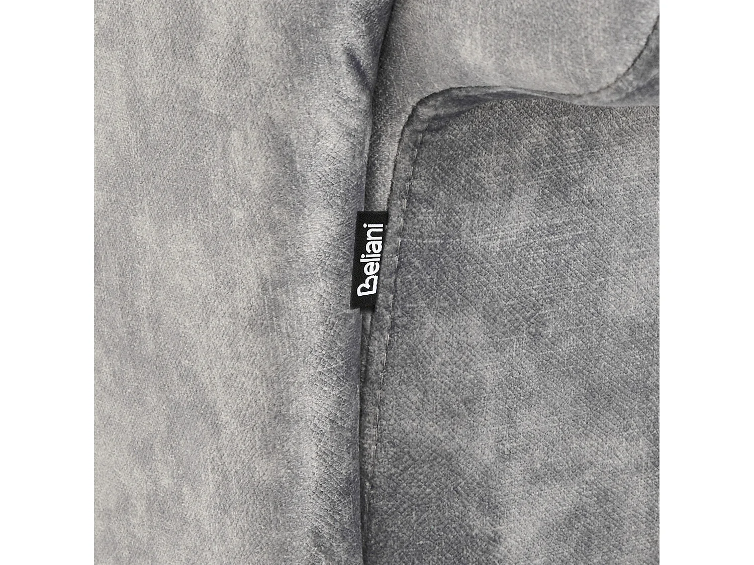 Chaise longue derecho LATTES Terciopelo Gris con cojín