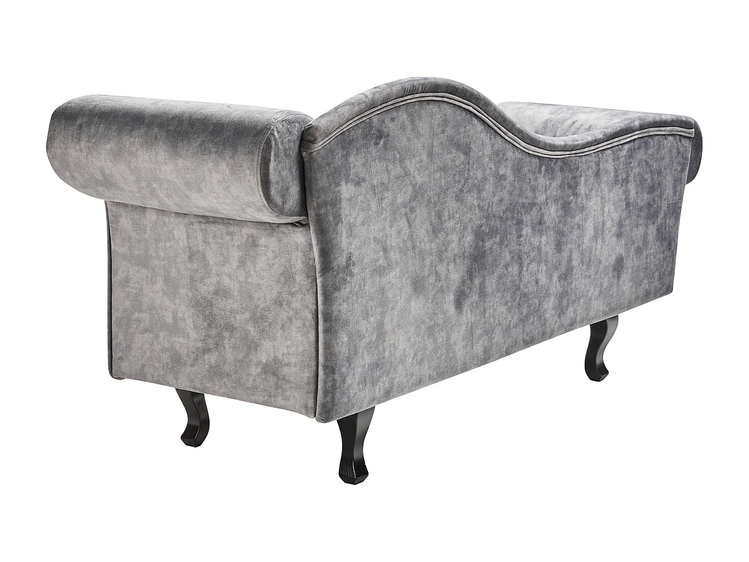 Chaise longue côté droit LATTES II Velours Gris avec coussin