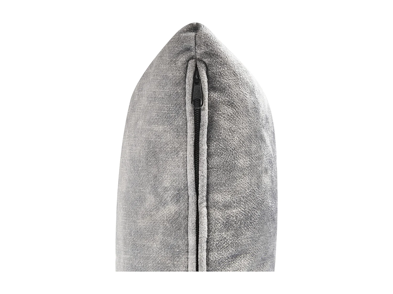 Chaise longue côté droit LATTES II Velours Gris avec coussin