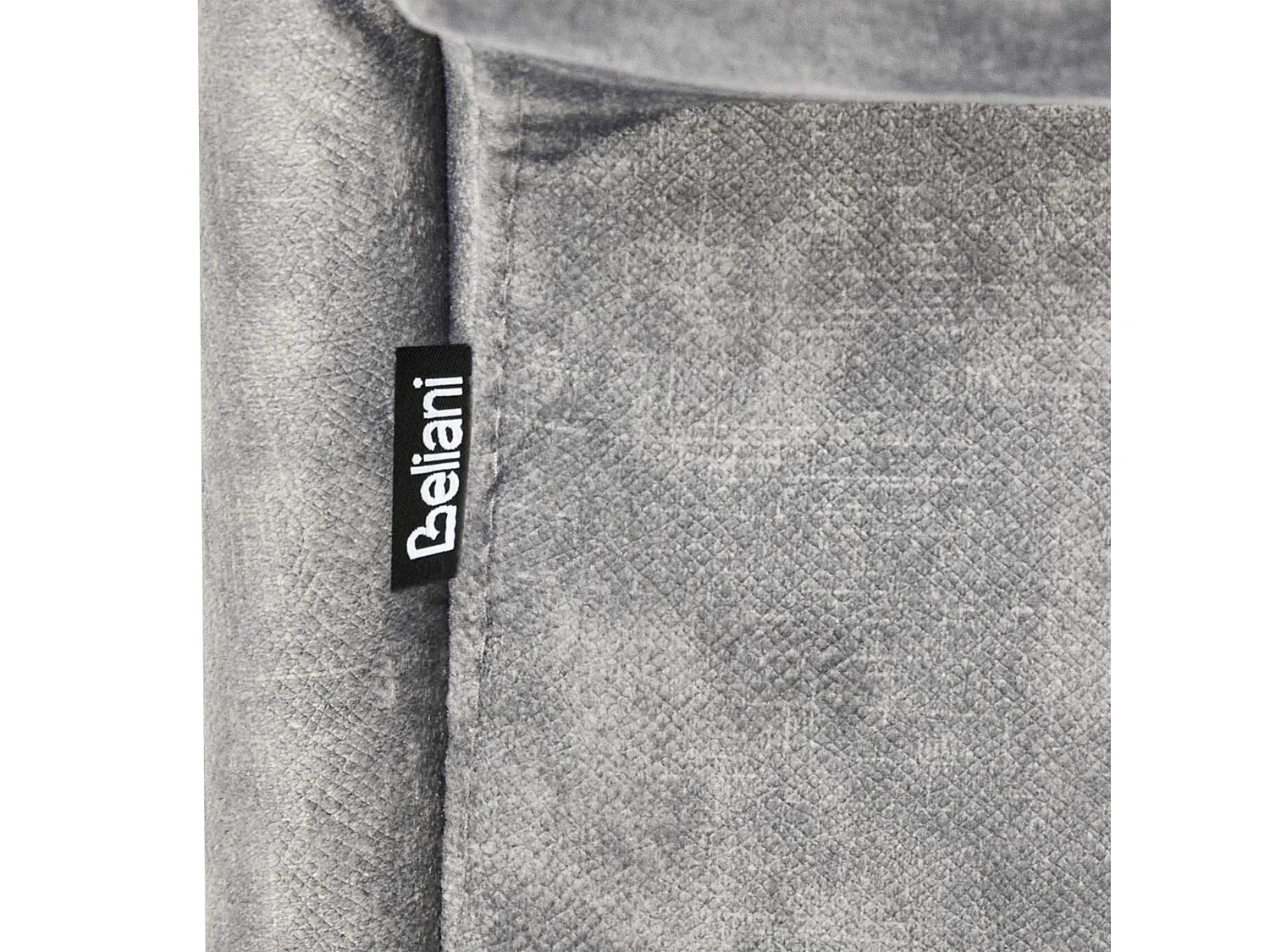 Chaise longue côté droit LATTES II Velours Gris avec coussin