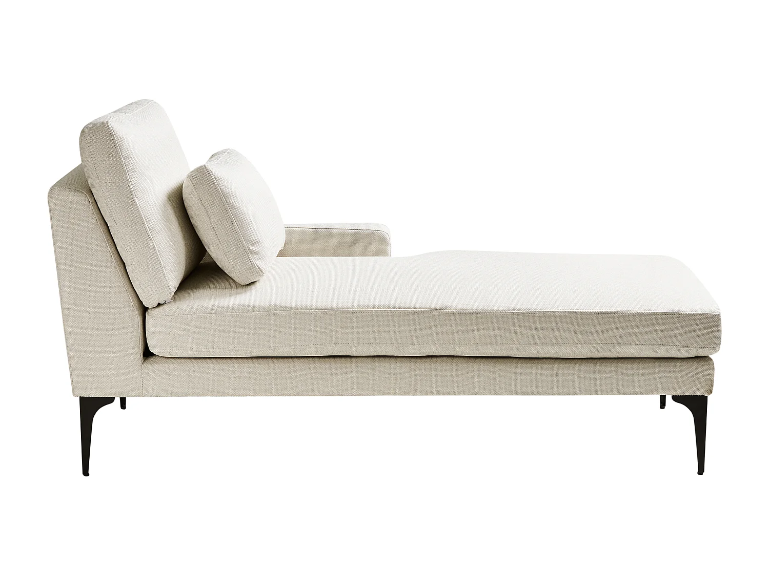Chaise longue côté droite EWRON Tissu Beige clair