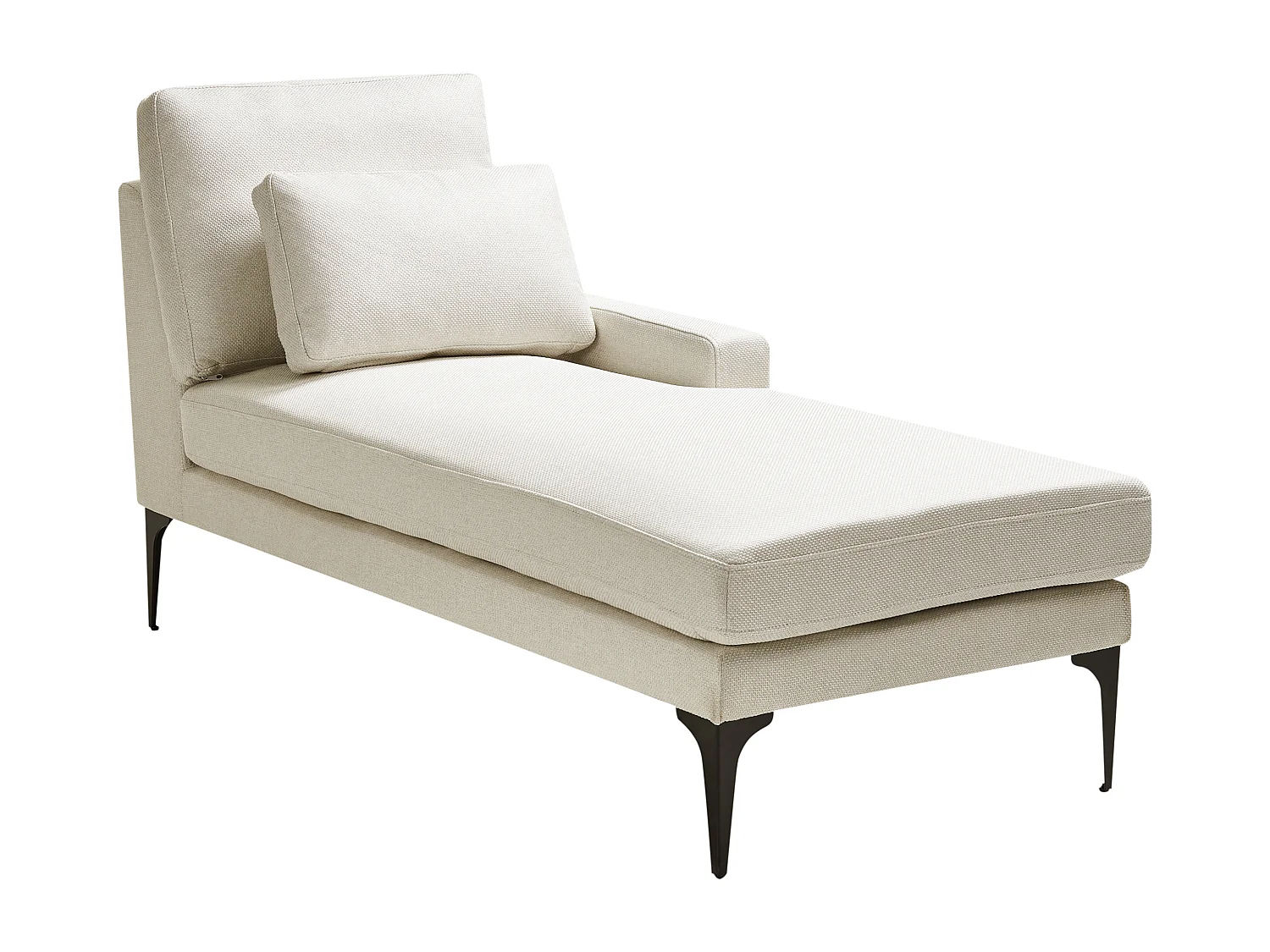 Chaise longue côté droite EWRON Tissu Beige clair