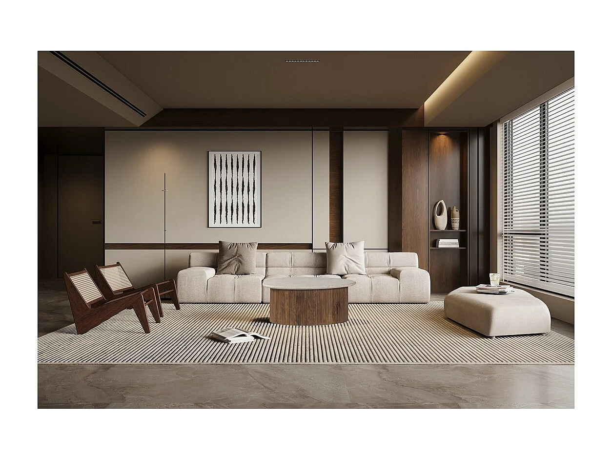 Massivholz Couchtisch aus der Kollektion DELHI 90cm - Ethnischer Stil und Design