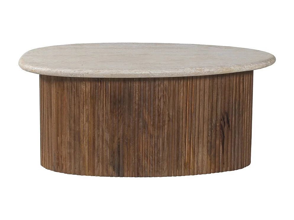 Massivholz Couchtisch aus der Kollektion DELHI 90cm - Ethnischer Stil und Design