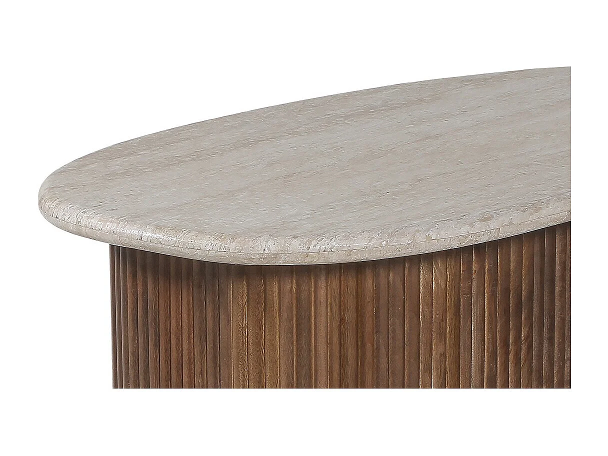 Massivholz Couchtisch aus der Kollektion DELHI 90cm - Ethnischer Stil und Design