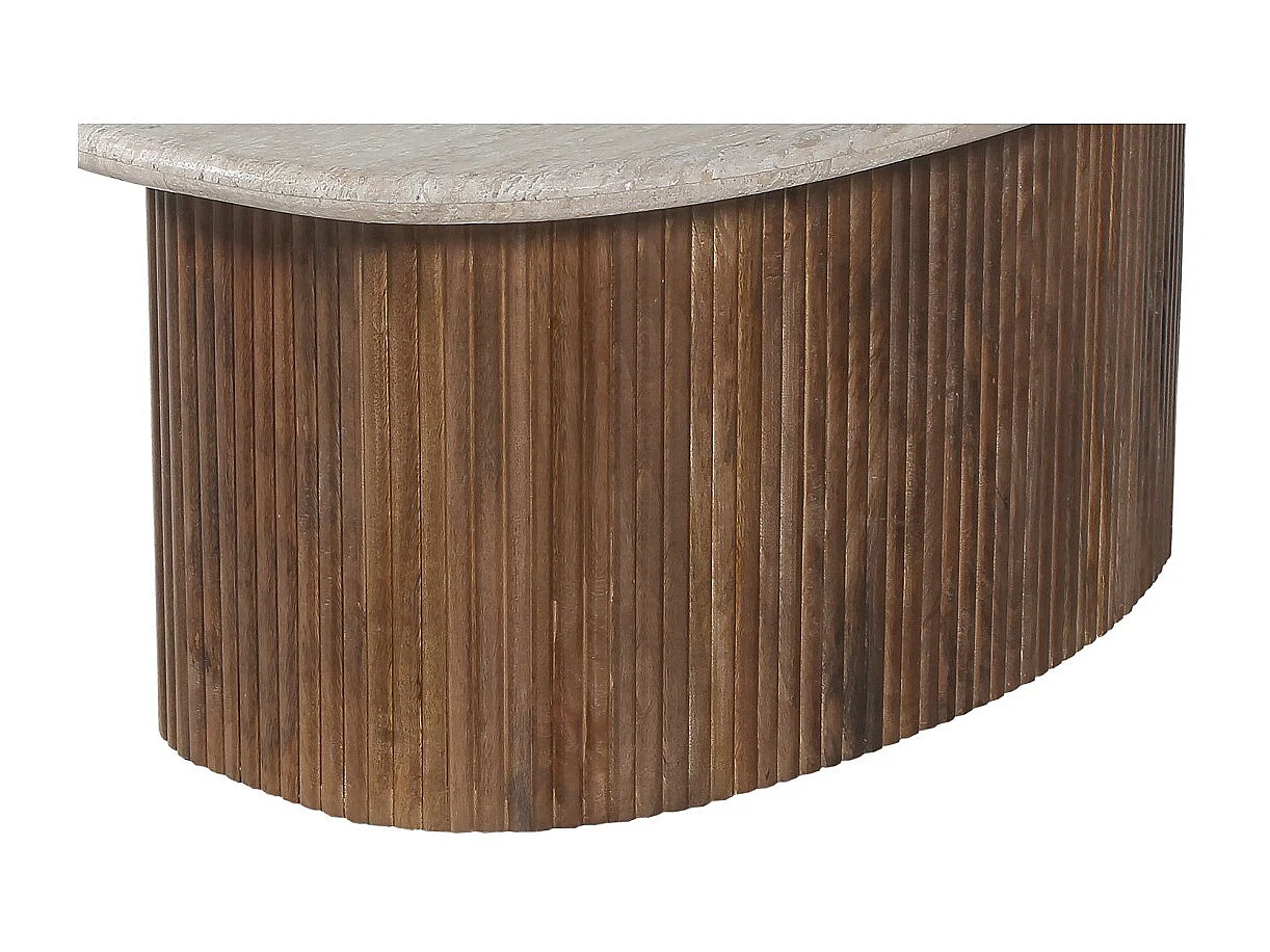 Massivholz Couchtisch aus der Kollektion DELHI 90cm - Ethnischer Stil und Design