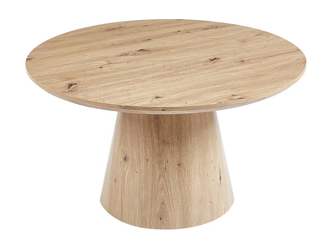 Ronde salontafel collectie TIGNES - Decoratieve dennenlook - D80 x H47 cm