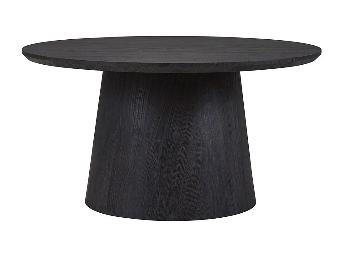 Ronde salontafel BOKOR – Donkerbruin decor – Originele vorm – D80 x H42 cm