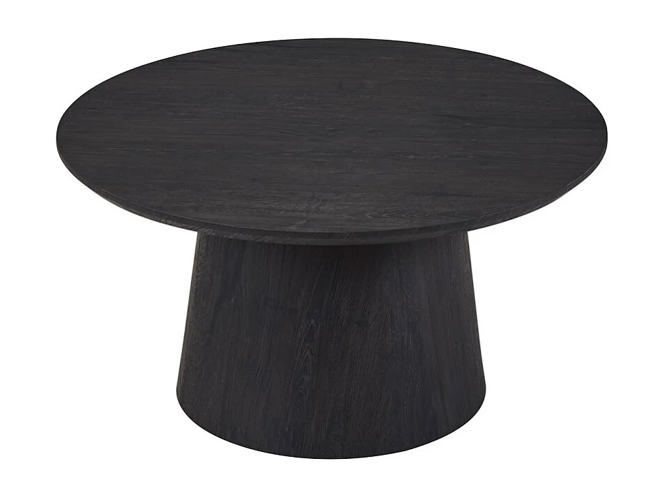 Ronde salontafel BOKOR – Donkerbruin decor – Originele vorm – D80 x H42 cm