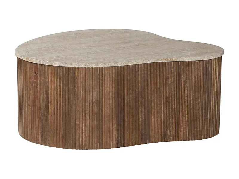 Table basse en bois massif collection DELHI 80cm - Style ethnique et design