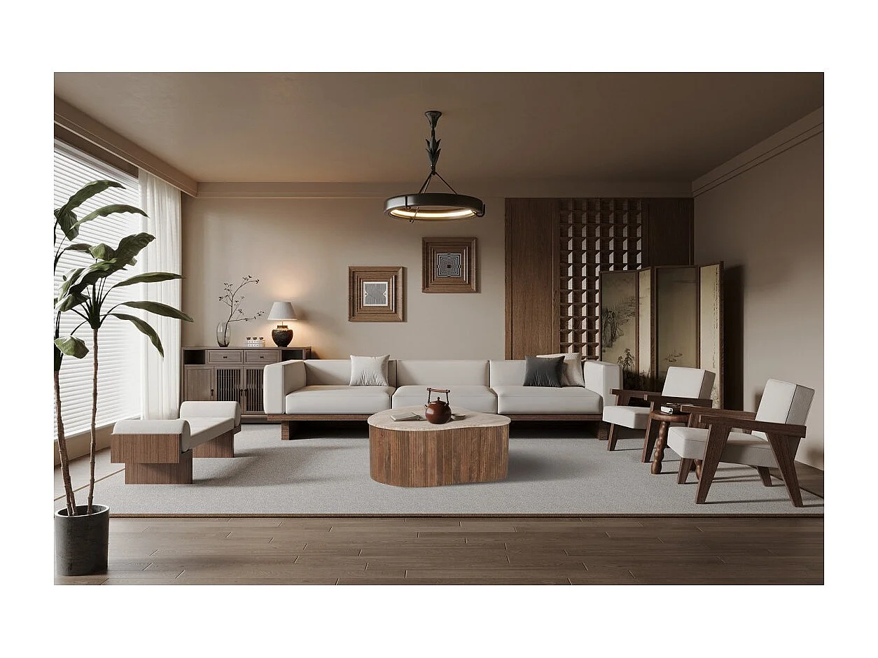 Massiver Holztisch aus der DELHI Kollektion 80cm - Ethnischer Stil und Design