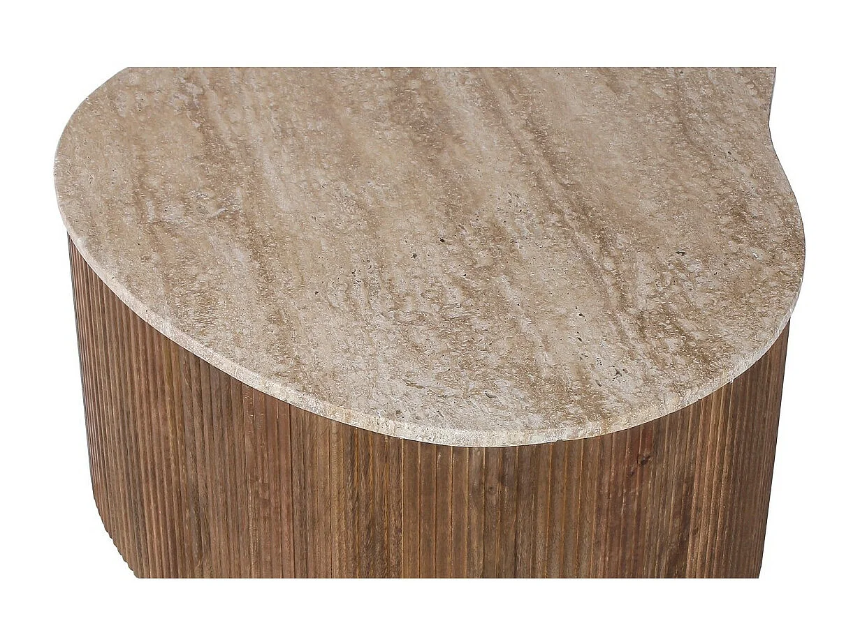 Table basse en bois massif collection DELHI 80cm - Style ethnique et design