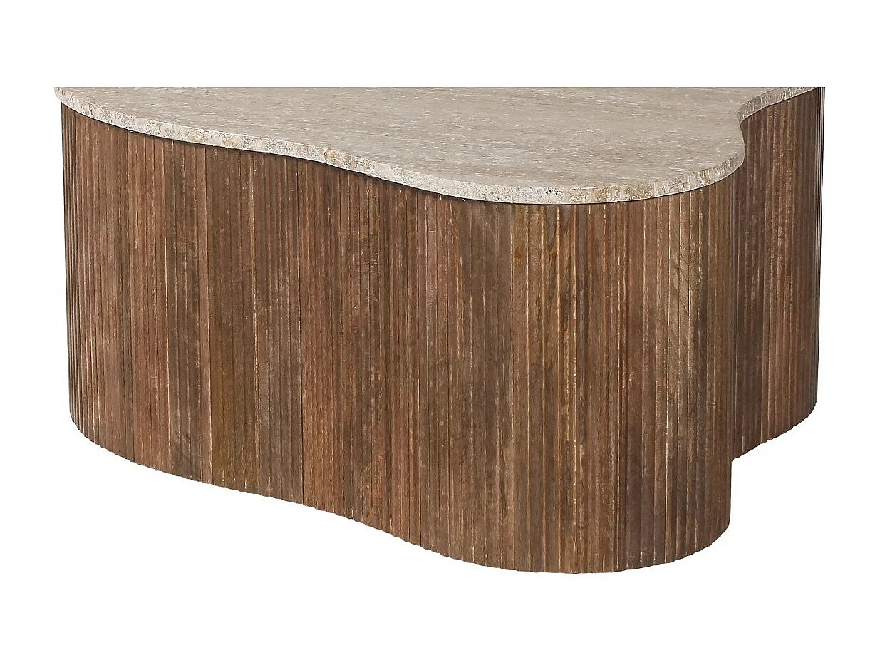 Table basse en bois massif collection DELHI 80cm - Style ethnique et design