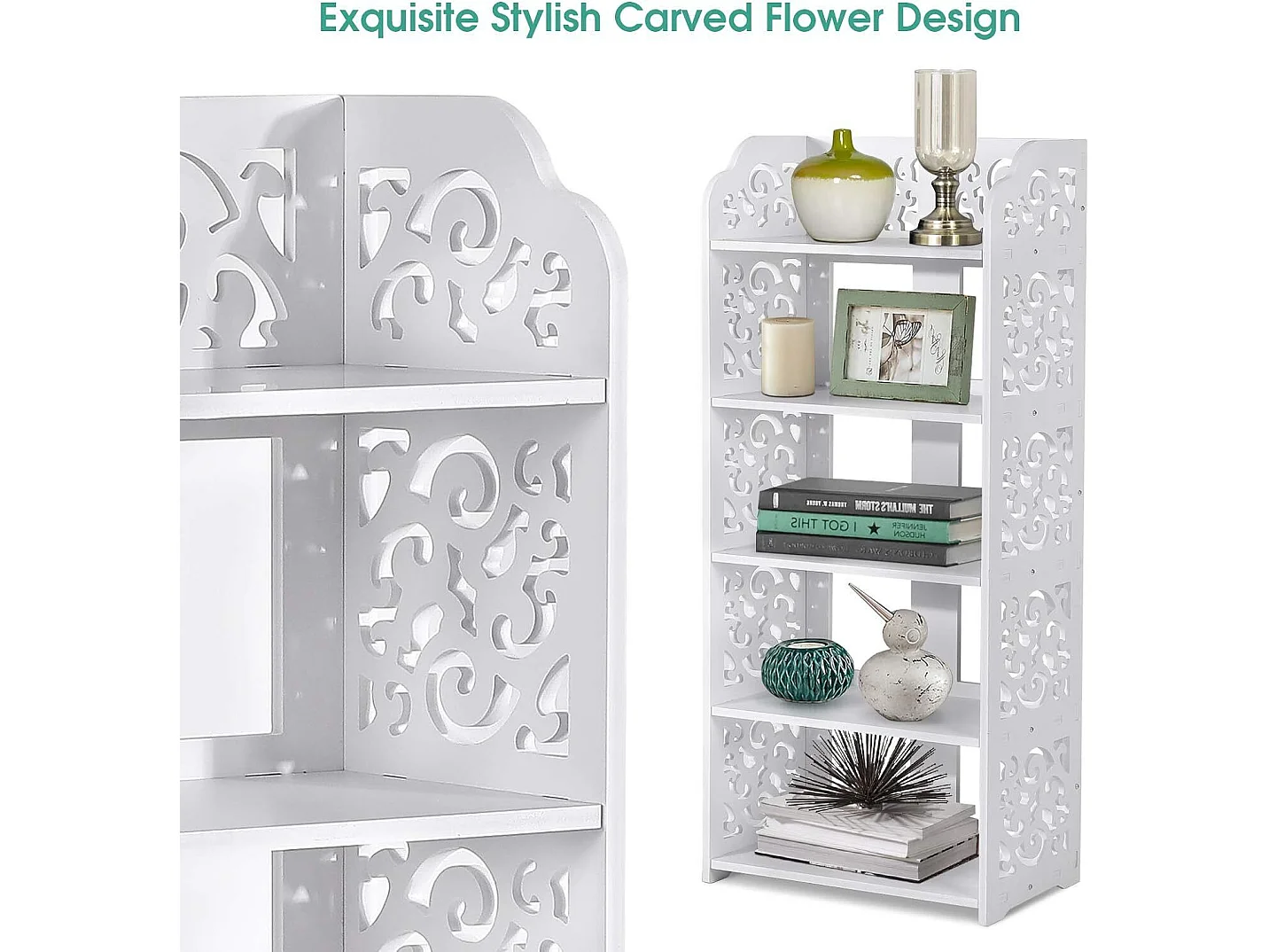 Armoire à Chaussures à 5 Niveaux,Meuble à Chaussures Étagère de Rangement Pratique,23x40x90cm - Blanc