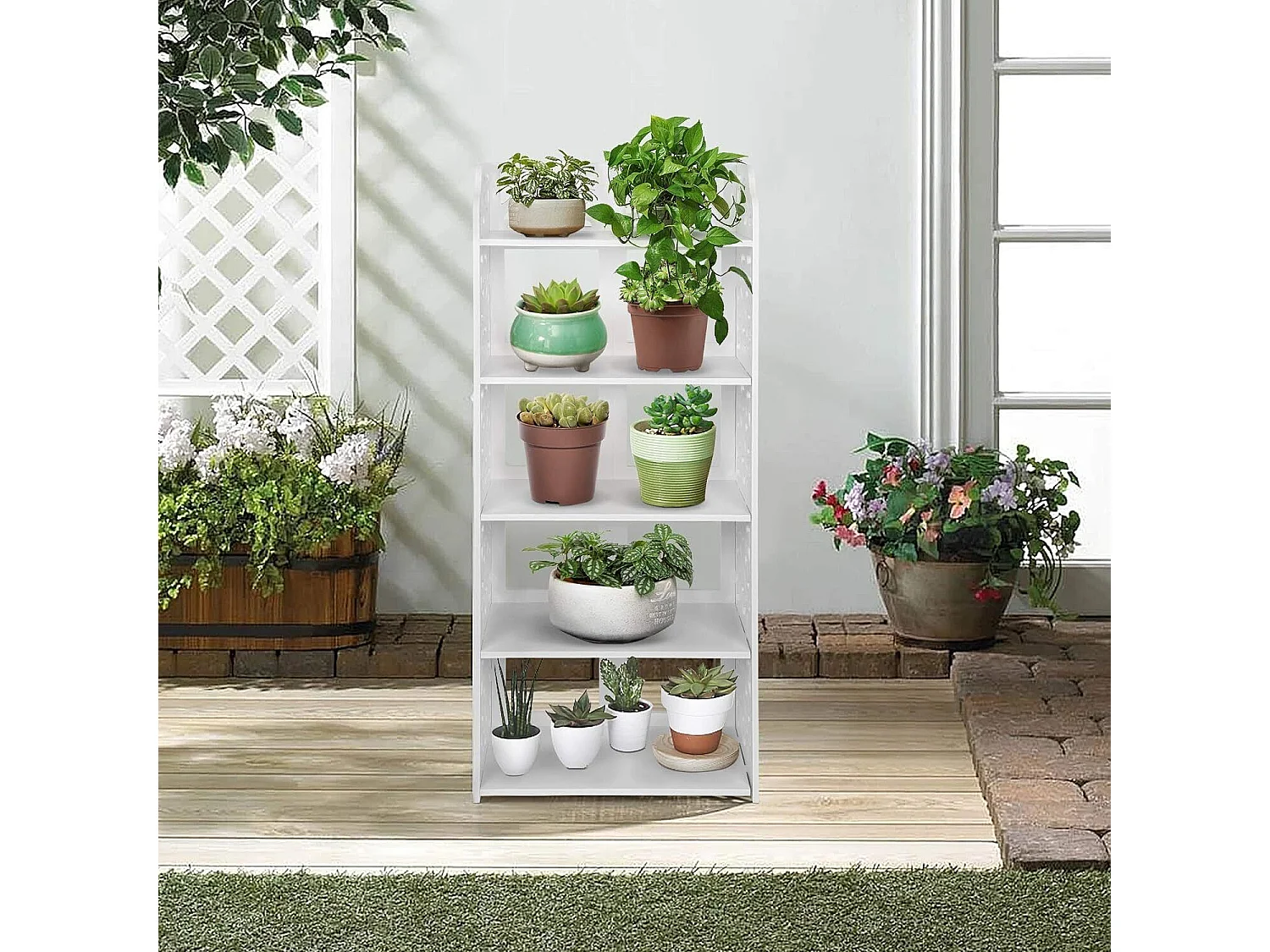 Armoire à Chaussures à 5 Niveaux,Meuble à Chaussures Étagère de Rangement Pratique,23x40x90cm - Blanc