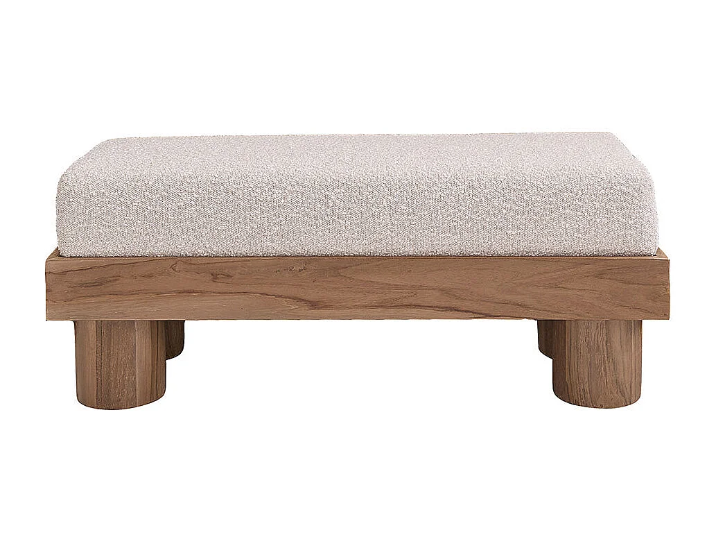 Banc en teck massif assise bouclette 100 cm