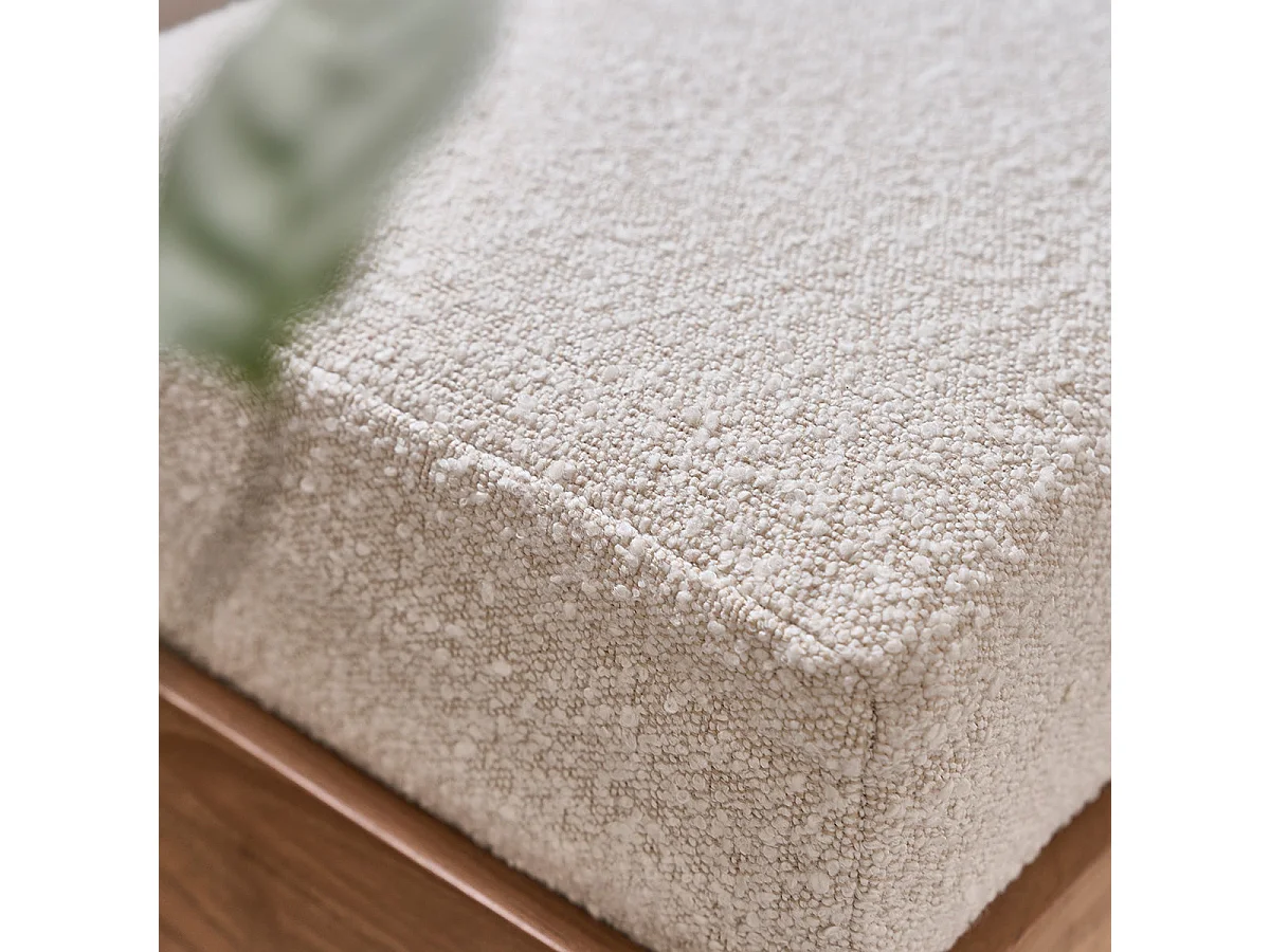 Banc en teck massif assise bouclette 100 cm