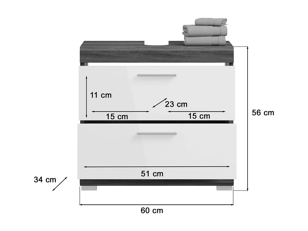 Badkamerset SCOTT – Onderkast, kolomkast en spiegel met opbergruimte