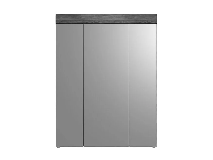 Badkamerset SCOTT – Onderbouwmeubel, opbergmeubel met spiegel, kolomkast en 2 halfhoge kasten – Donkergrijs en b