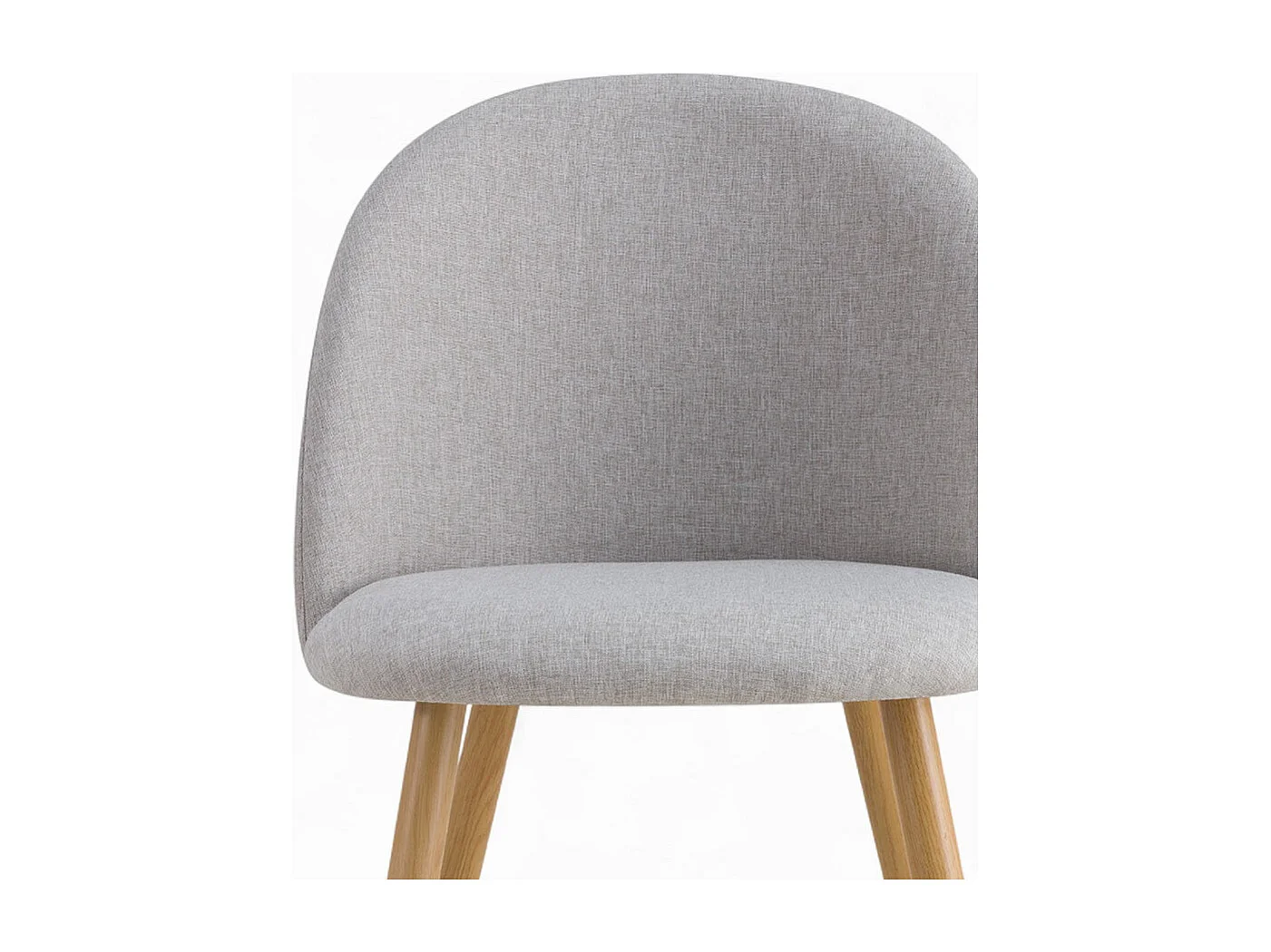 Table et chaises 4 personnes en tissu taupe et bois - Réno