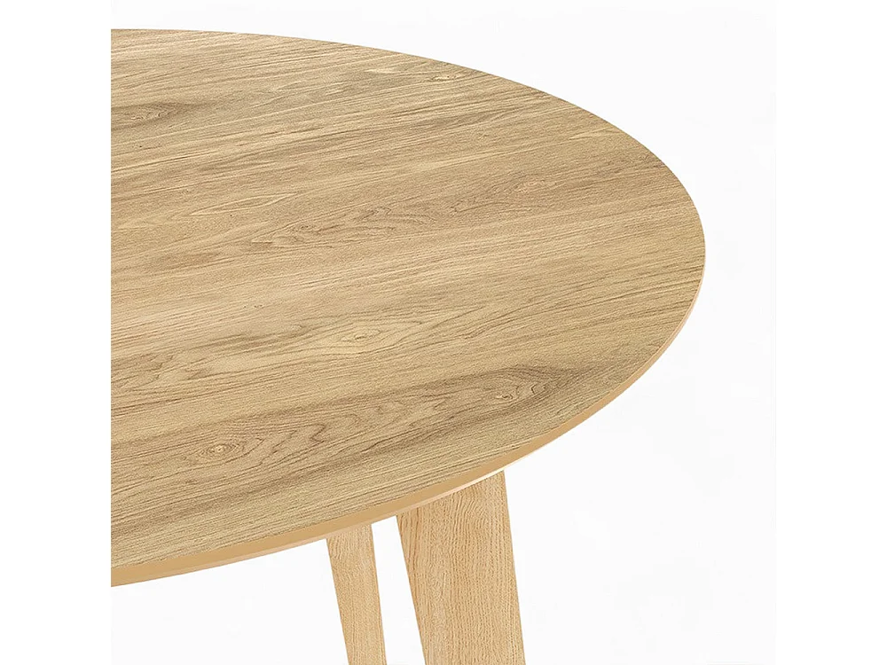 Table et chaises 4 personnes en tissu taupe et bois - Réno