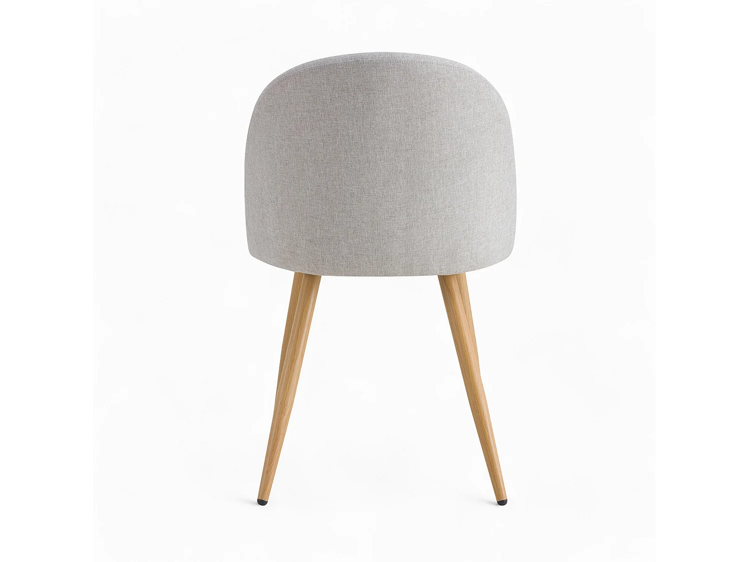 Table et chaises 4 personnes en tissu taupe et bois - Réno