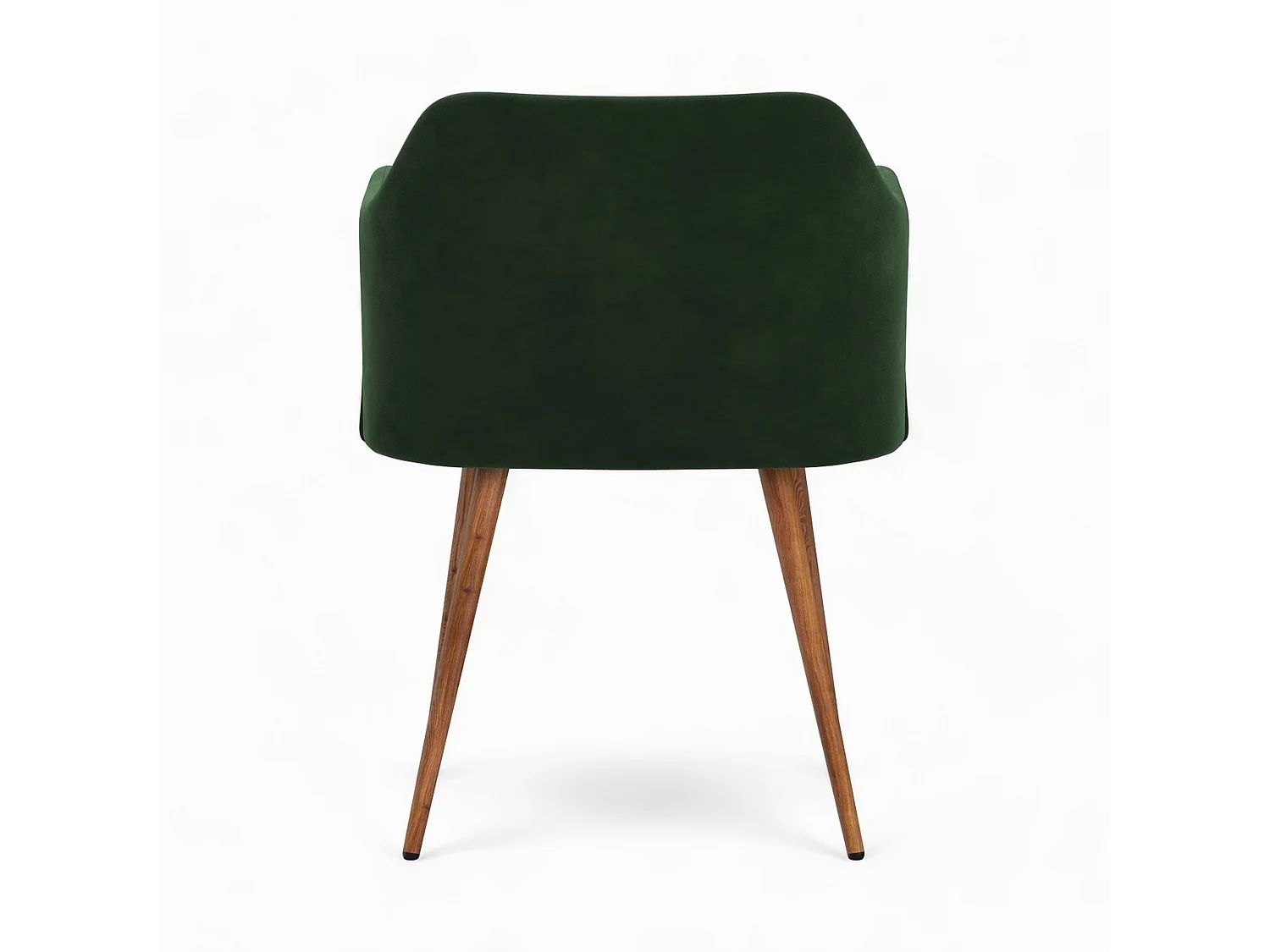 Table et chaises 4 personnes en velours vert et bois - Liwa