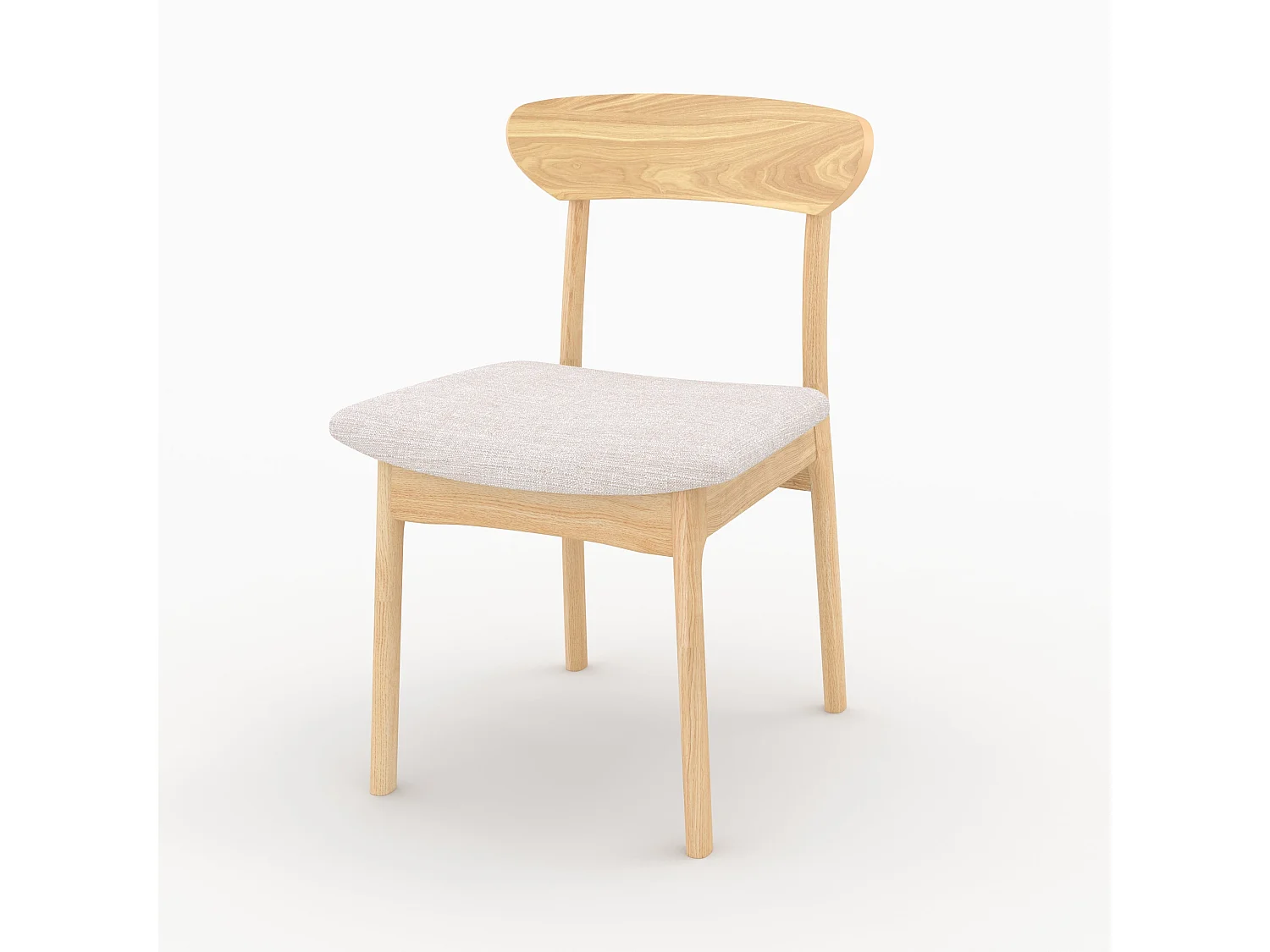 Mesa y sillas en madera clara para 6 personas - Eddy