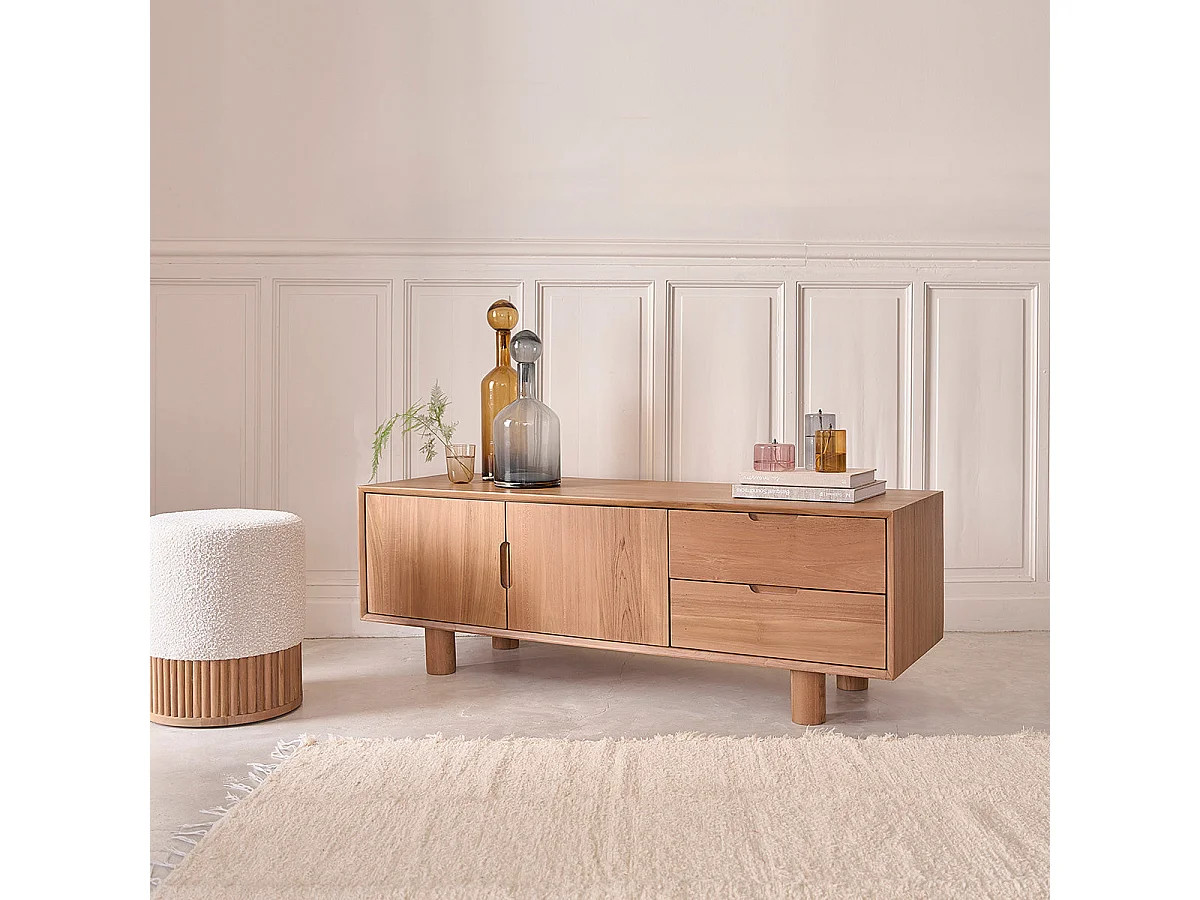 Mueble TV de madera de teca maciza 150 cm