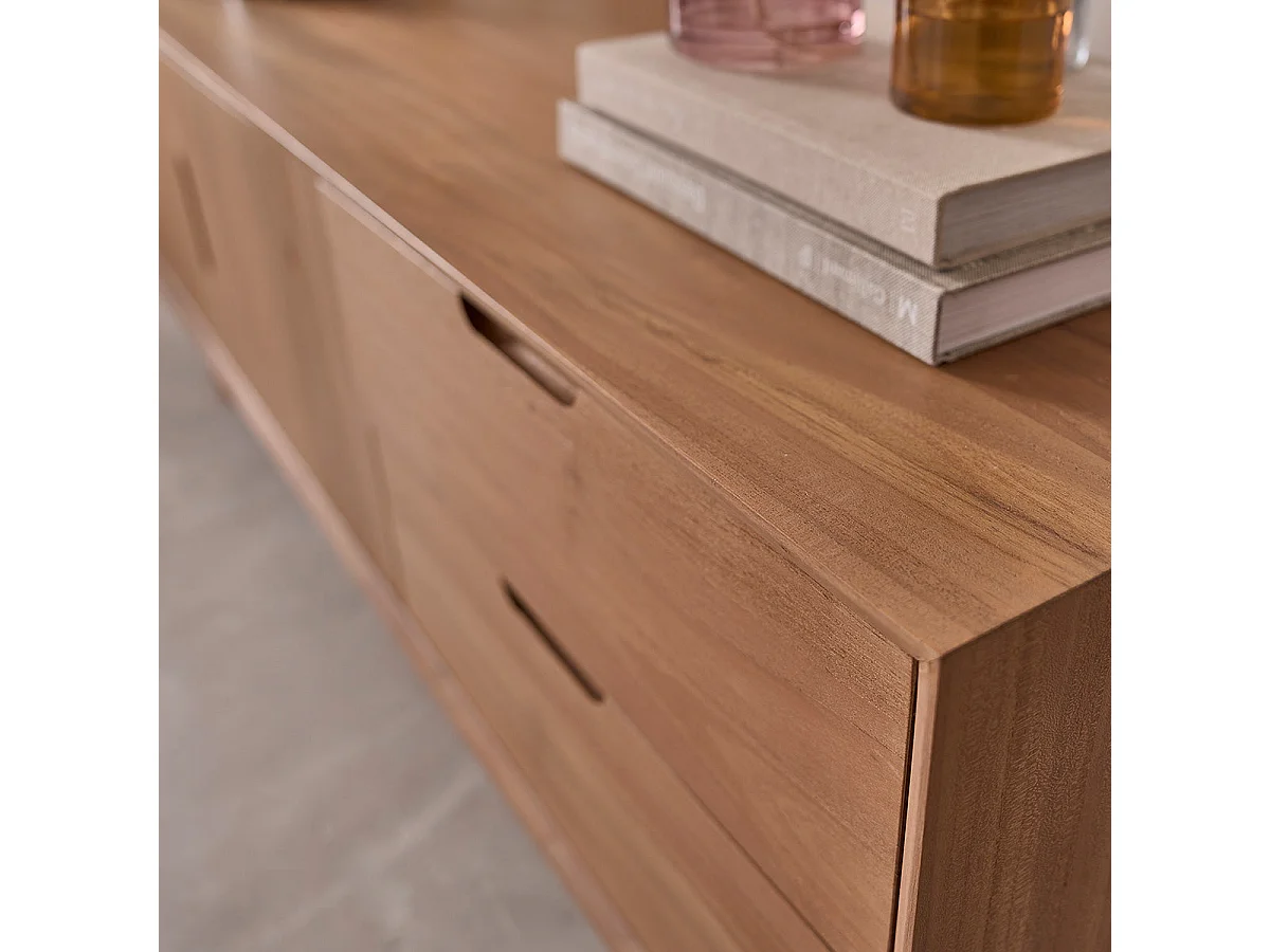 Mueble TV de madera de teca maciza 150 cm