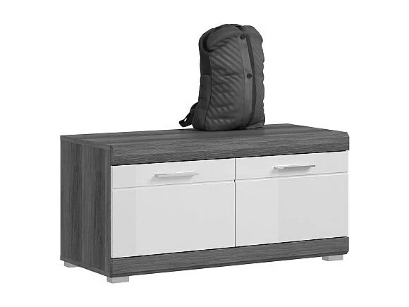 Móvel de sapateira SCOTT Cinza Escuro e Branco 90x44x40 cm - Elegância e Arrumação Prática