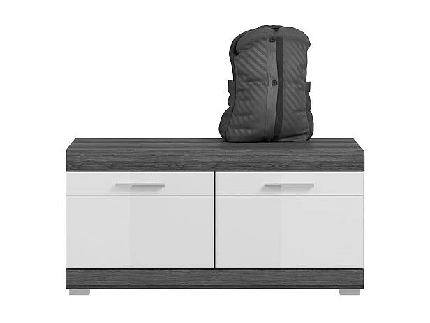 Meuble à chaussures SCOTT – Gris foncé et blanc – 90x44x40 cm