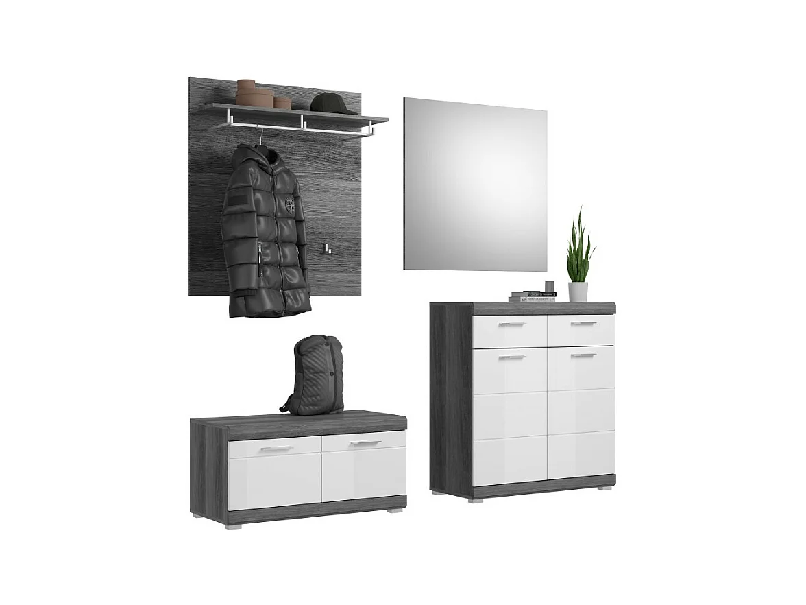 Ensemble d'entrée SCOTT – Meubles avec miroir, buffet et porte-manteaux