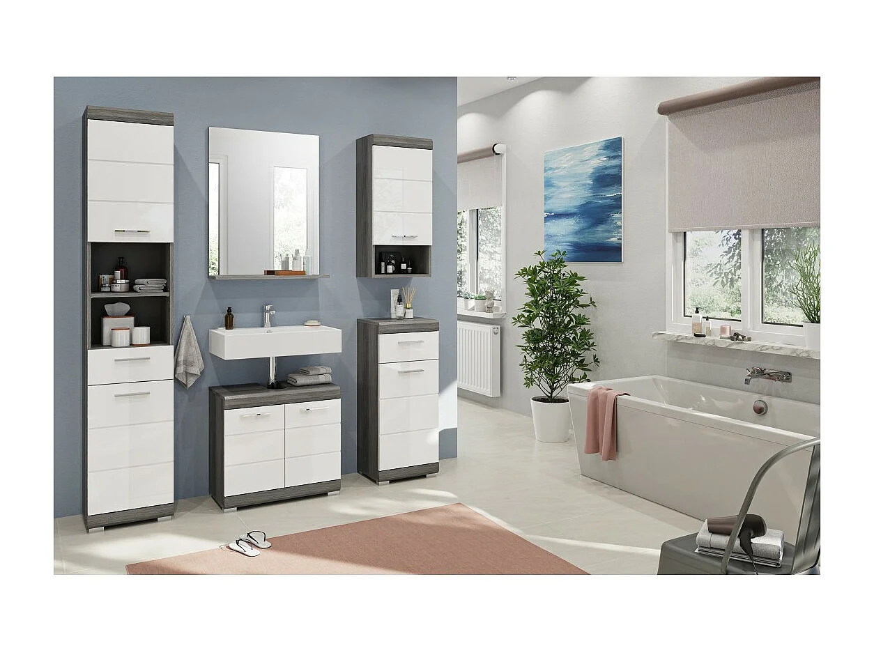 Espejo para baño SCOTT – Gris oscuro – 60x79x18 cm