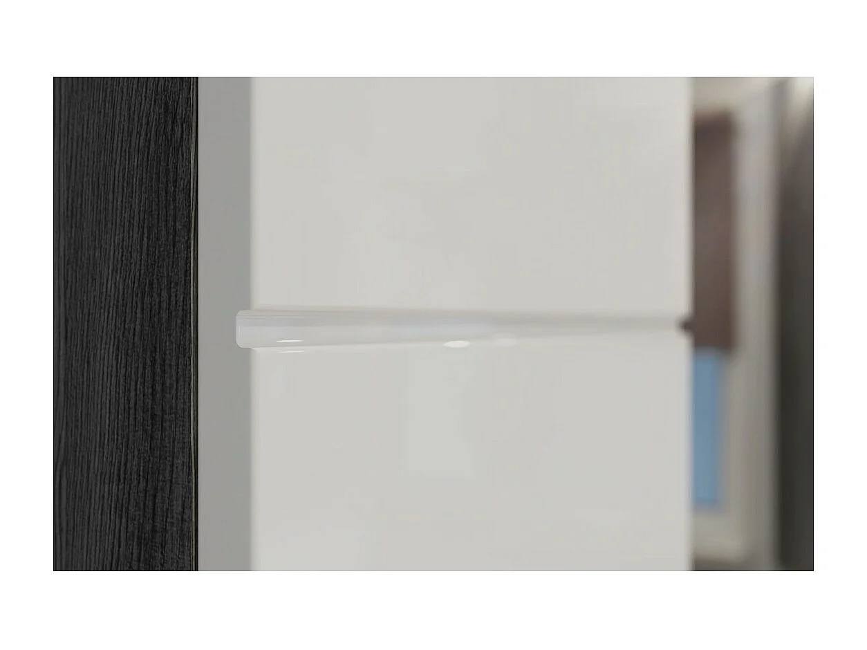 Colonne de salle de bain SCOTT – 2 portes et 1 tiroir – Gris foncé et blanc – 37x191x31 cm