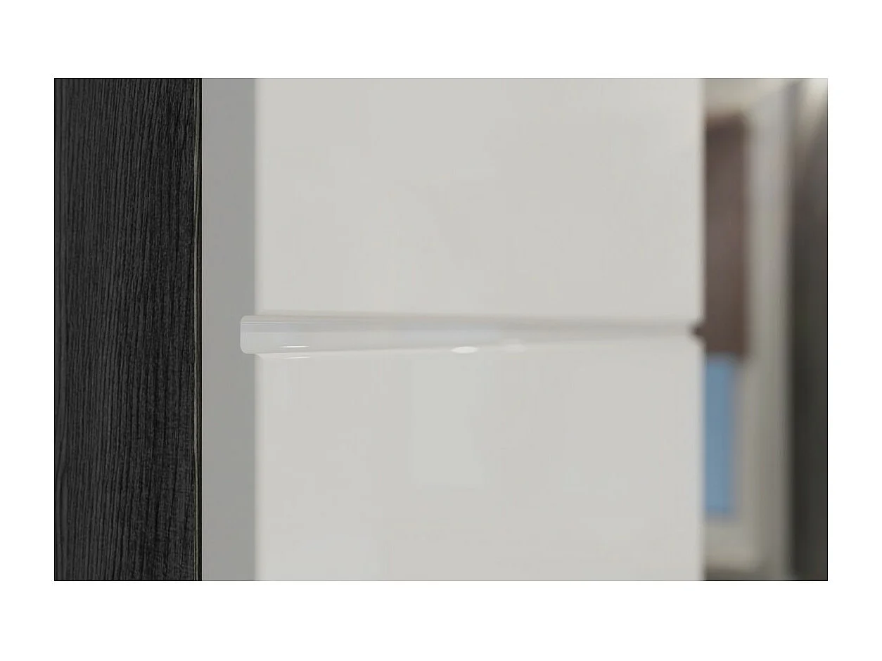 Demi-colonne de rangement SCOTT – 1 porte – Gris foncé et blanc – 37x79x24 cm