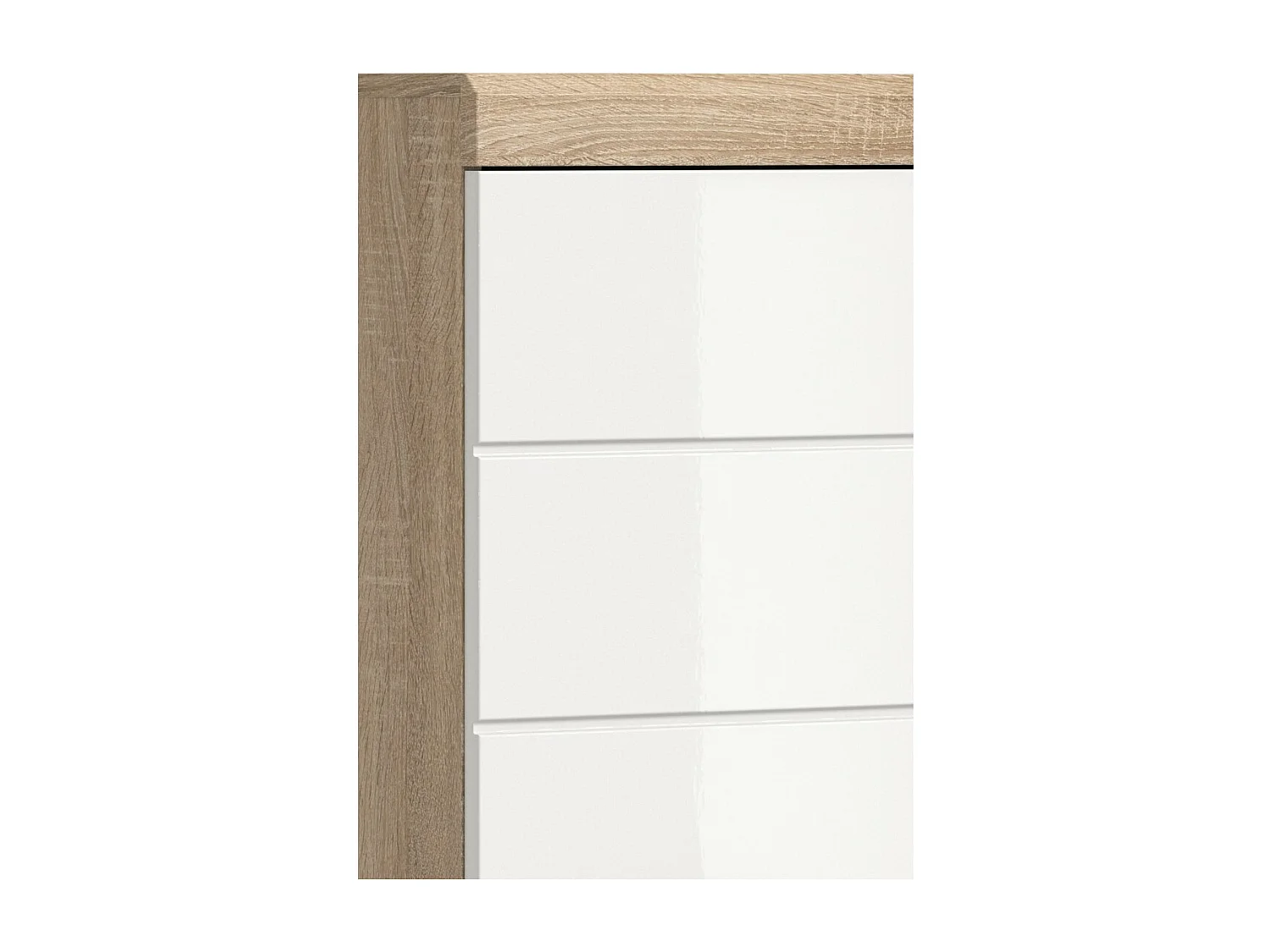 Media columna de baño RIDLEY – 1 cajón y 1 nicho – Blanco y roble claro