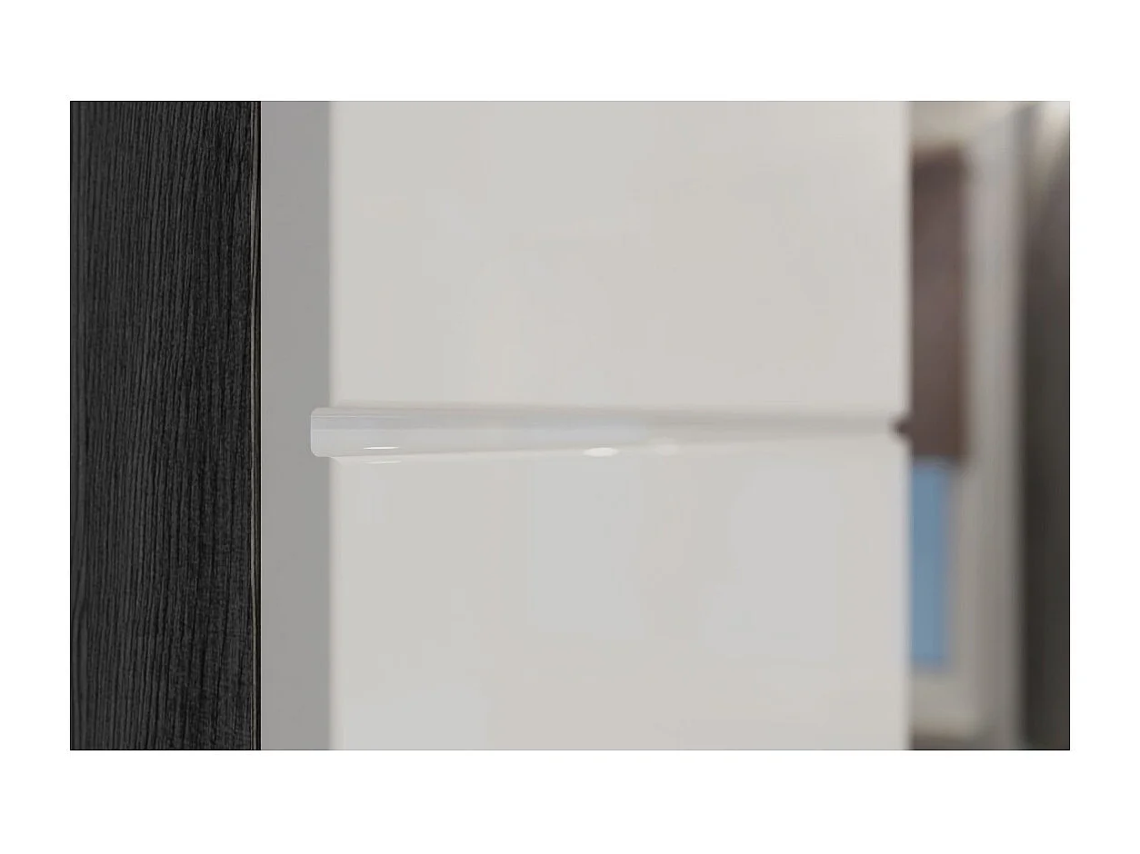 Meuble sous vasque SCOTT – 2 tiroirs – Gris foncé et blanc – 60x56x37 cm