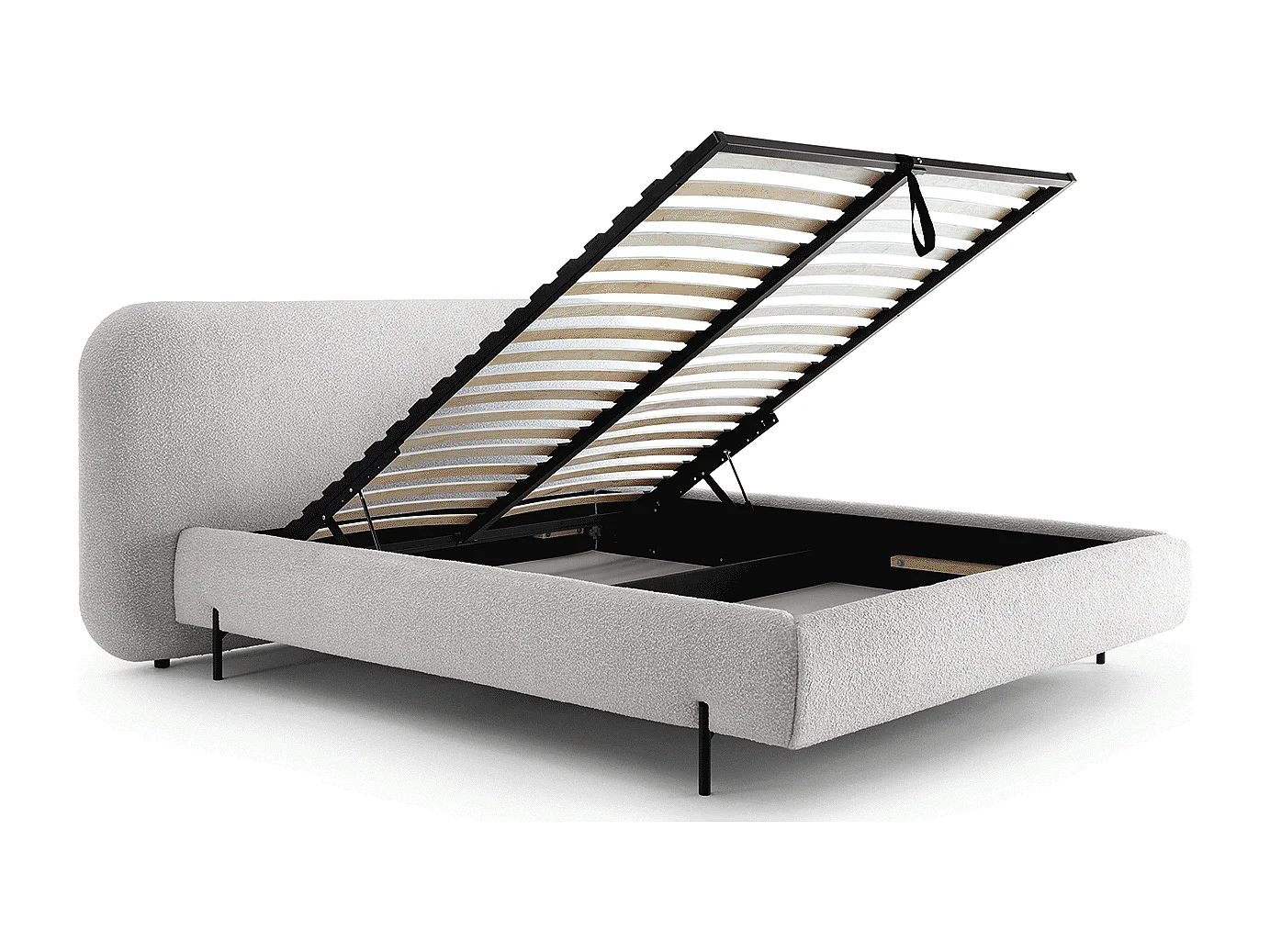 Lit coffre Booby prestige – Velours moderne et rangement optimisé-Couleur Rouge tomette-160x200