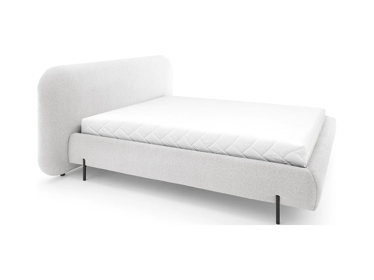 Letto Croft L (180x200)/Tessuto/Bianco