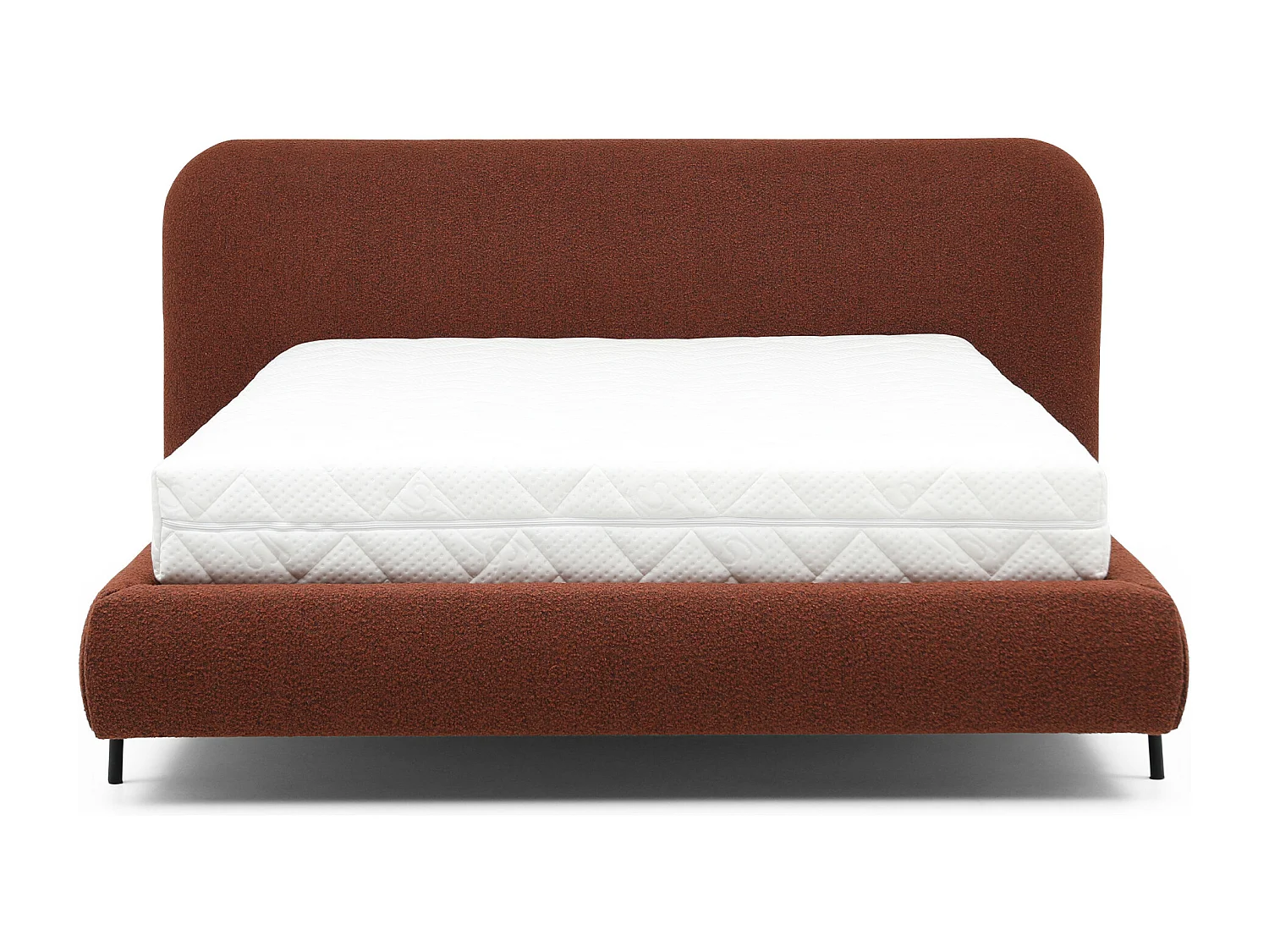 Lit coffre Booby prestige – Velours moderne et rangement optimisé-Couleur Rouge tomette-140x200