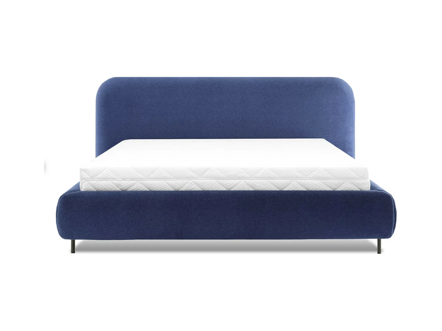 Lit coffre Booby prestige – Velours moderne et rangement optimisé-Couleur Bleu nuit-140x200