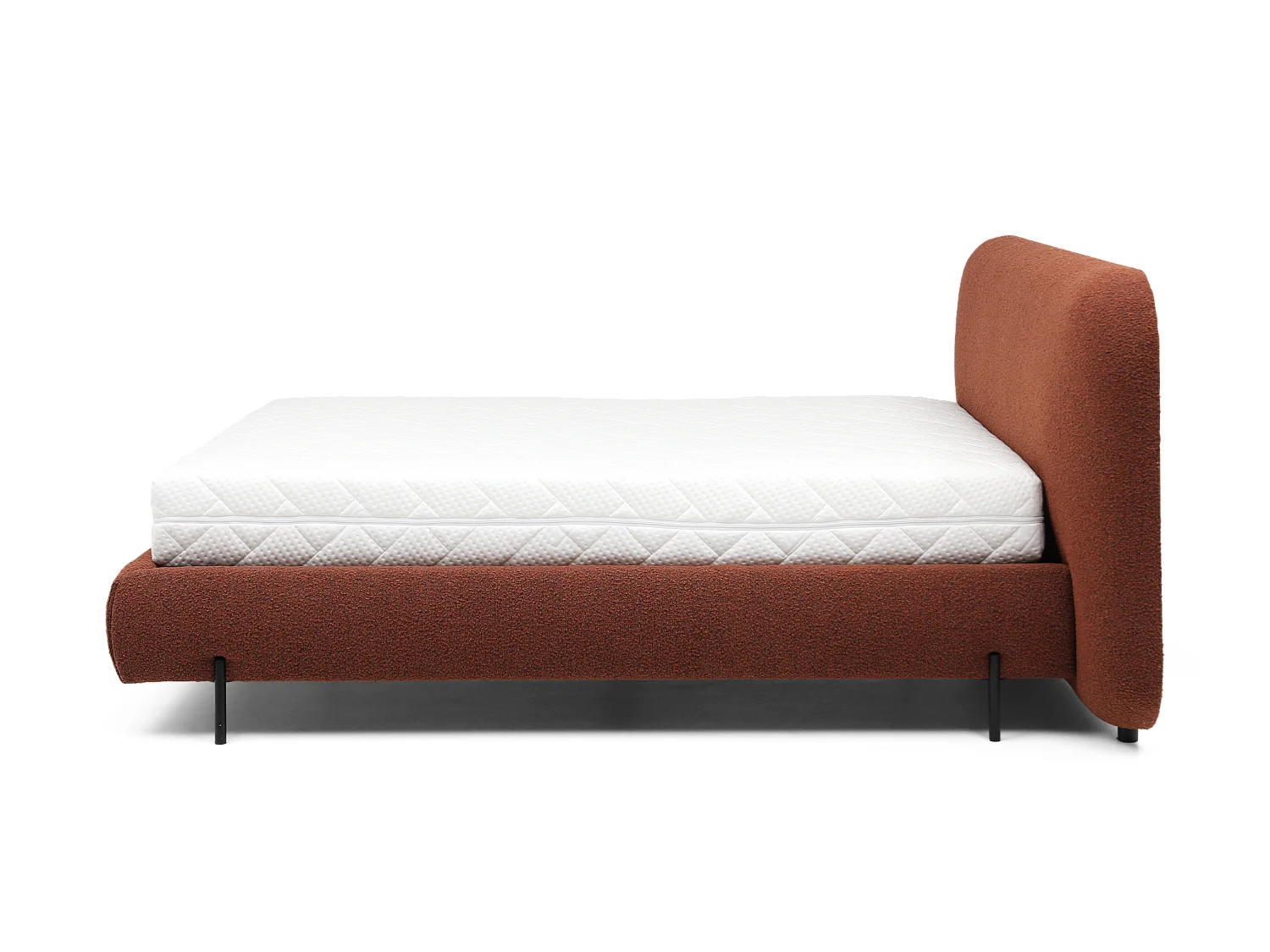 Lit Croft M (160x200)/Tissu/Bordeaux