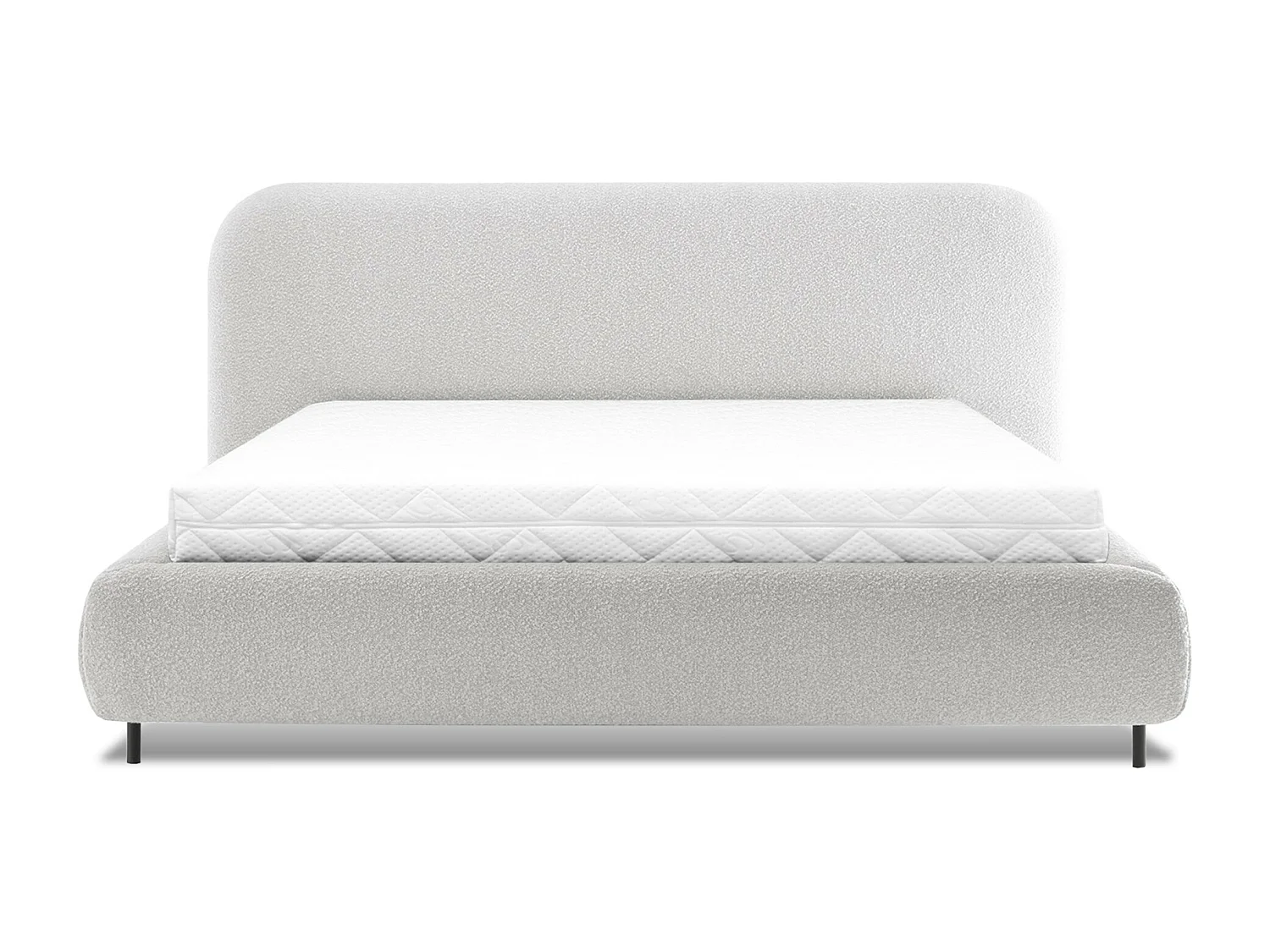 Lit coffre Booby prestige – Velours moderne et rangement optimisé-Couleur Crème-140x200