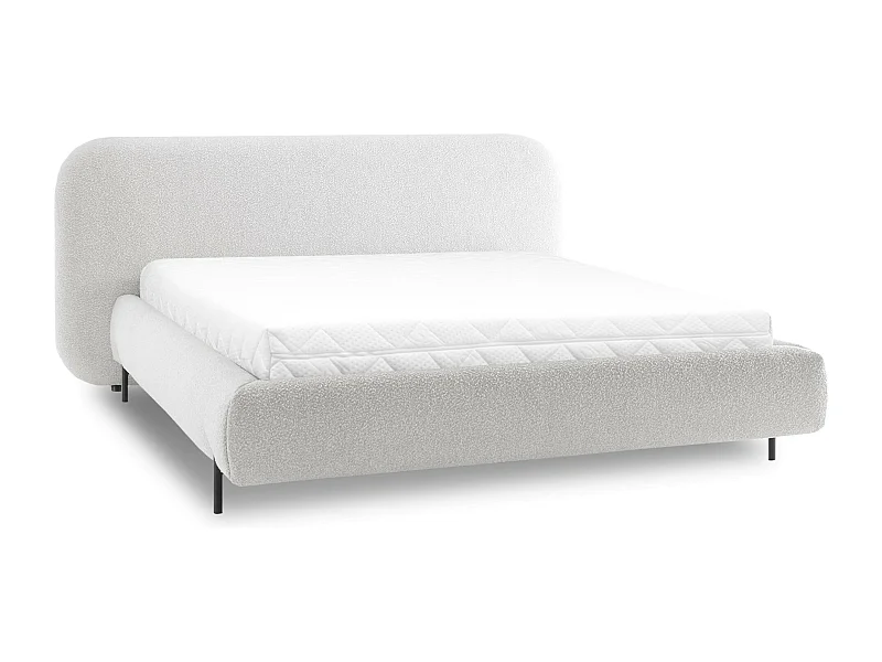 Lit coffre Booby prestige – Velours moderne et rangement optimisé-Couleur Crème-140x200