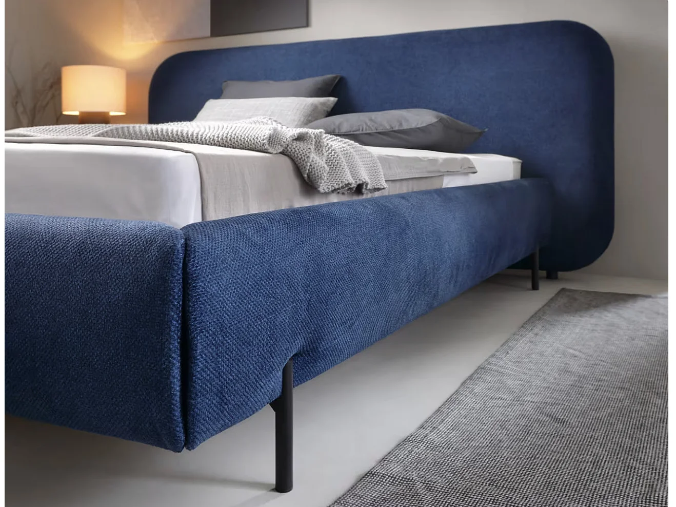 Booby prestige opbergbed – Modern fluweel en geoptimaliseerde opbergruimte-Kleur Middernacht blauw-Slapen 160x200cm