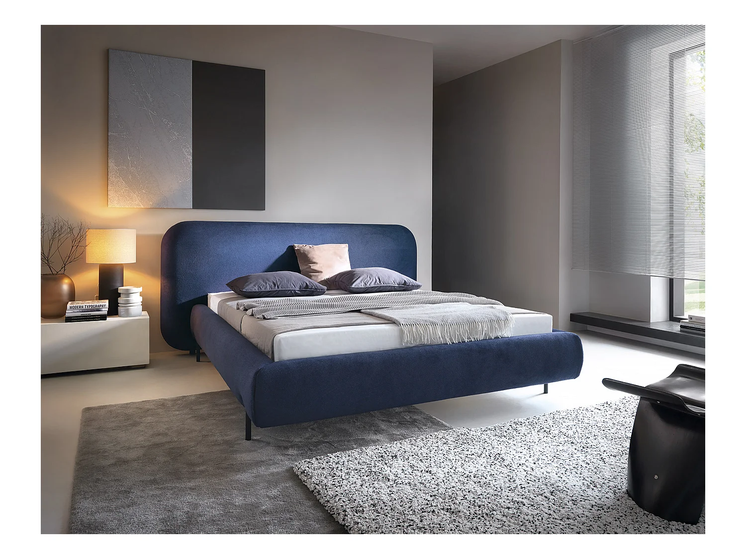 Booby prestige opbergbed – Modern fluweel en geoptimaliseerde opbergruimte-Kleur Heide grijs-Slapen 160x200cm