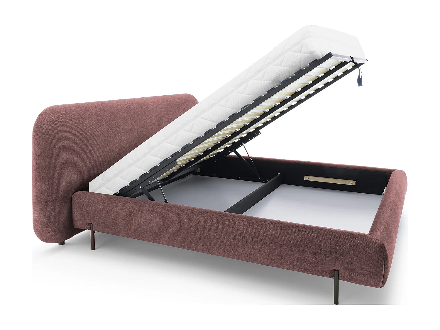 Lit Croft S (140x200)/Tissu/Bordeaux