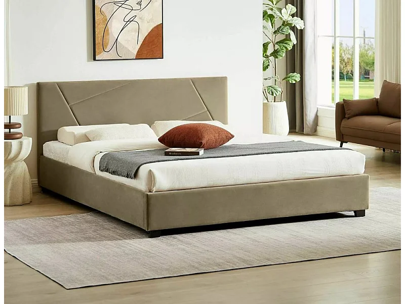 Letto Croft S (140x200)/Tessuto/Bordeaux