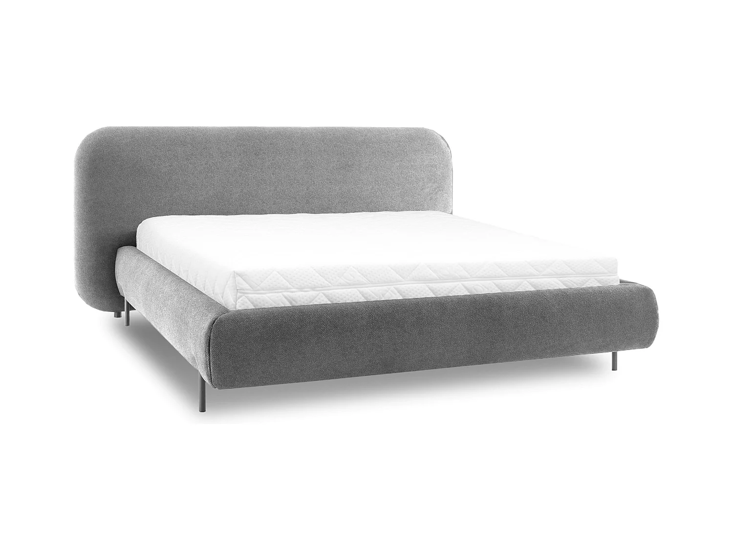 Lit coffre Booby prestige – Velours moderne et rangement optimisé-Couleur Gris foncé-160x200
